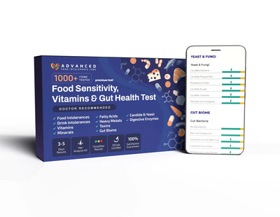 AFIL Premium | 1000+ Items Tested | Food Sensitivity Intolerance Home Test for Adults & Kids | Foods Drinks Toxins Vitamins Minerals Fatty Acids Gut Biome Candida Digestive Health